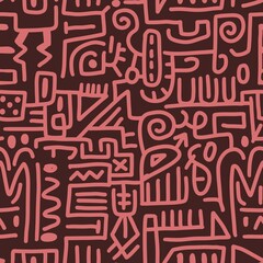 Ethnic abstract ikat art. Seamless pattern in tribal, folk embroidery, and Mexican style TRADITIONAL INDIAN .