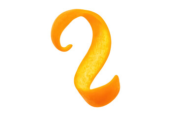 Fototapeta premium Orange peel spiral shape with transparent background