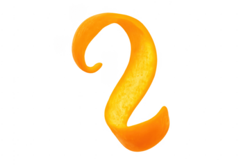 Orange peel spiral shape with transparent background