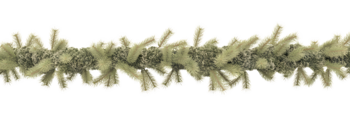 Elegant Christmas garland border with frosted fir branches, festive winter decor, cozy holiday background, celebration aesthetic, natural pine accents