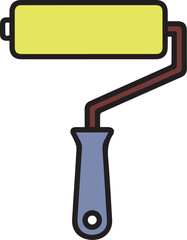 colourful vector icon of a paint brush on white background