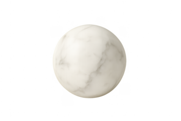 White marble sphere with natural stone texture