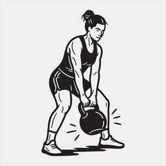 Physical exercise vector line art design