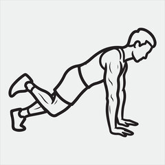 Physical exercise vector line art design