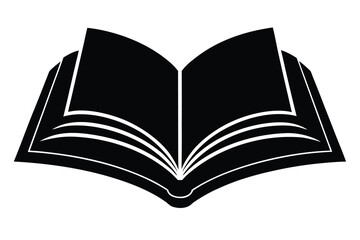 open book vector icon silhouette