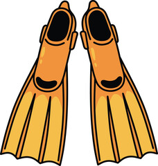Pair of Orange Swimming Fins