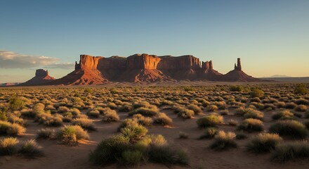 Red Rock Formations in a Desert Landscape