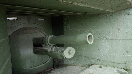 military fortification details, historic military bunker with armament compartments and fittings