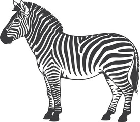 Fototapeta premium Zebra Silhouette - Striped Animal Vector Icon
