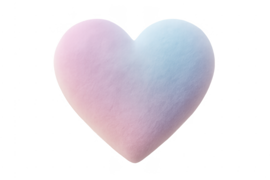 Fluffy pastel heart shape with pink and blue gradient