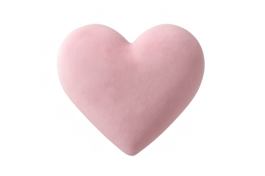 Pink plush heart symbolising love and romance - Powered by Adobe