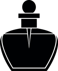 Stylized Fragrance Bottle Silhouette Illustration for Luxury Branding