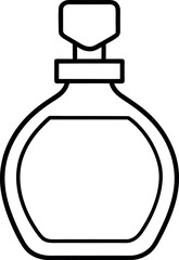 Minimalist Fragrance Bottle Line Drawing for Cosmetic Branding