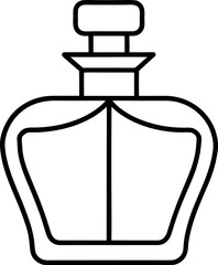 Luxury Fragrance Bottle Line Art Illustration for Packaging Design