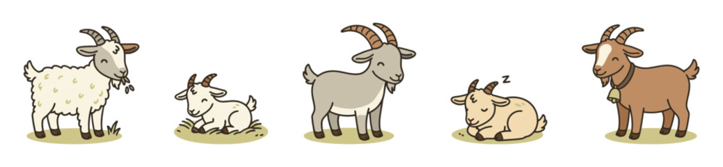 Cartoon goat set
