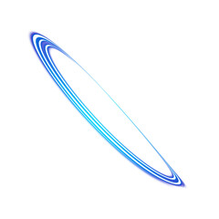 Blue diagonal circular ring with transparent background
