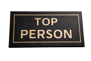 Text "TOP PERSON" on a transparent background for designers, marketers and IT professionals. Popular business card, illustration, object, symbol, texture, pattern, holiday, business.