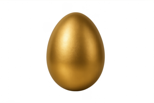 Golden egg representing value and opportunity with a transparent background