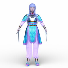 Obraz premium 女性剣士 3DCGレンダリング