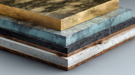 Stack of Diverse Materials Representing Layered Value