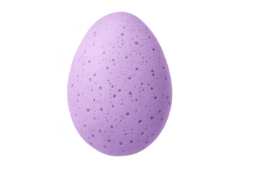 Purple speckled easter egg with transparent background