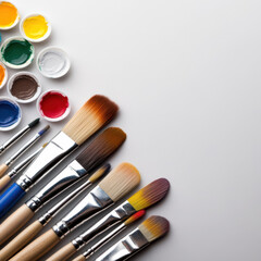 Artistic background with brushes and paint