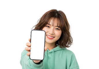 woman holding a mobile phone