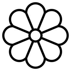 Naklejka premium Flowers icon. Flowers isolated on transparent background. Flowers in modern simple. Cute round flower plant nature collection. Vector illustrator.