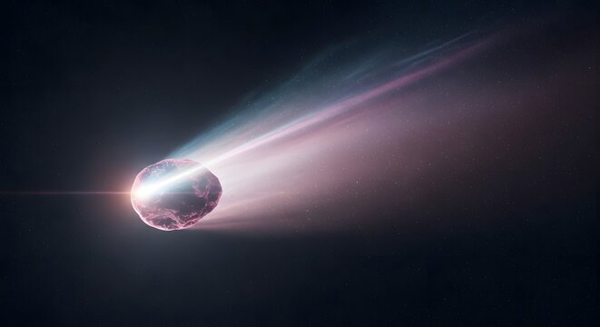 Dramatic cosmic event, exploding planet with energy burst and stardust in deep space. - Powered by Adobe
