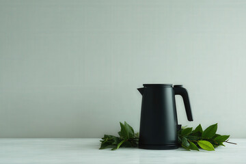 sleek electric kettle with digital thermometer displaying optimal tea brewing temperature