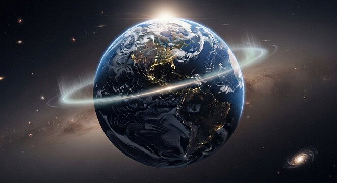 Planet rotation phenomenon: terrestrial spin, axial balance, cosmic motion, celestial rhythm, orbital pattern, universal harmony, astronomical order, global dynamic, natural cycle, geophysical flow