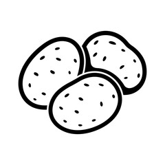 Fresh Potato Illustration – Black and White Vegetable Graphic for Farm Labels, Organic Food Packaging, Grocery Icons, and Healthy Cooking Designs