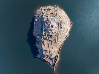 Castro candaz archaeological ruins emerging from drought water