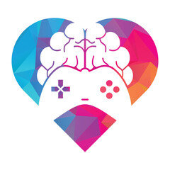 Brain game heart shape concept logo vector illustration. © Ahmed