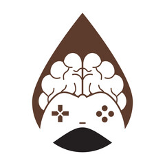 Brain game drop shape concept logo vector illustration. © Ahmed