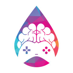 Brain game drop shape concept logo vector illustration. © Ahmed