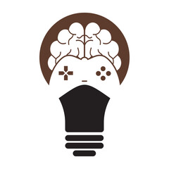 Brain game bulb shape concept logo vector illustration. © Ahmed