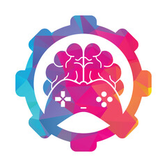 Brain game gear shape concept logo vector illustration. © Ahmed