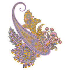 Paisley vector isolated pattern. Damask style Vintage illustration