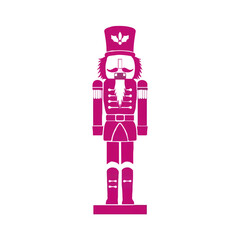 Purple Nutcracker Soldier Silhouette on White

