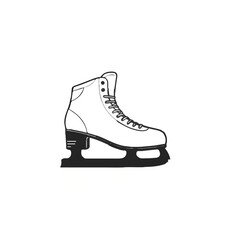 Minimalist Ice Skate Icon for Winter Sports

