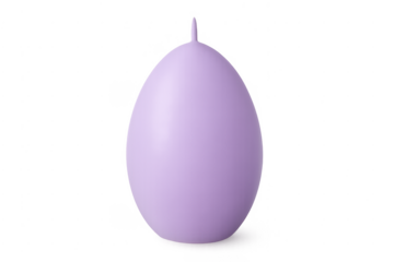 Purple egg shaped easter candle with transparent background