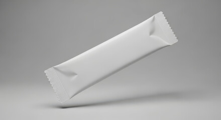 Floating White Blank Energy Bar Wrapper Mockup on a Minimal Gray Background