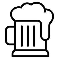 Beer mug icon vector illustration. Classic frothy beer glass symbol for bar, pub, brewery, Oktoberfest, or beverage design