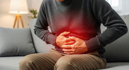 Person Experiencing Severe Abdominal Pain, Stomachache, or Digestive Problem