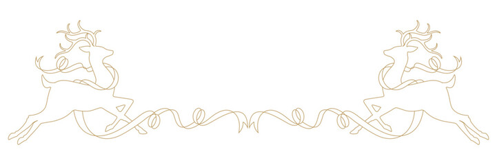 Reindeer for Christmas decoration, line art style vector 4.eps