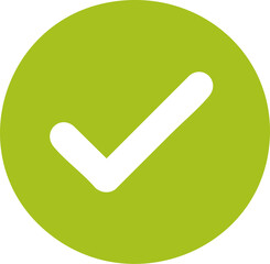 Green circle check symbol icon representing approval and positive status