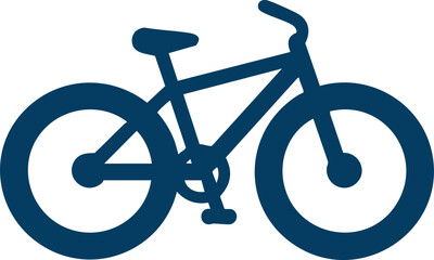 Blue bicycle icon showing simple cycle design for transport