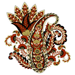 Paisley vector isolated pattern. Floral Vintage illustration