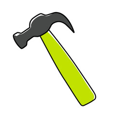 Flat vector illustration of a hammer, simple and clean design perfect for tools, construction, repair, and hardware graphics
